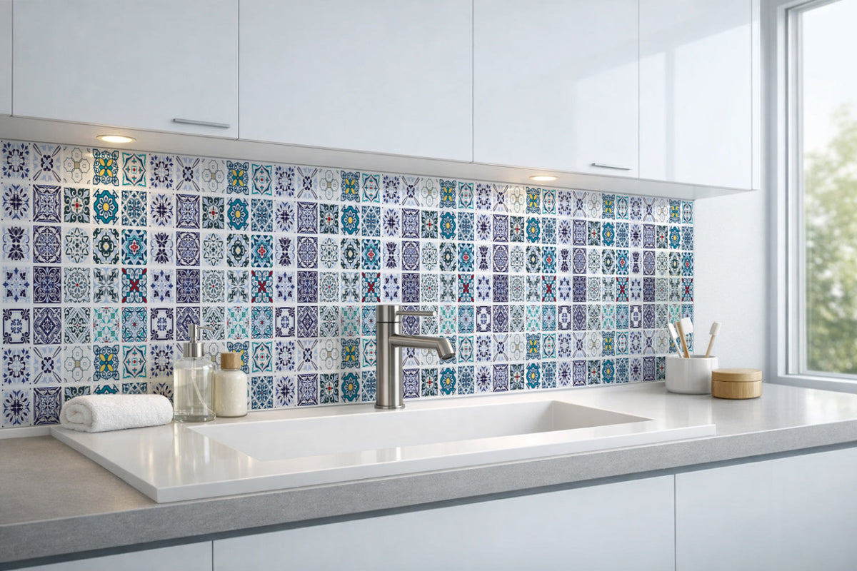 Waschbeckenrückwand Patchwork