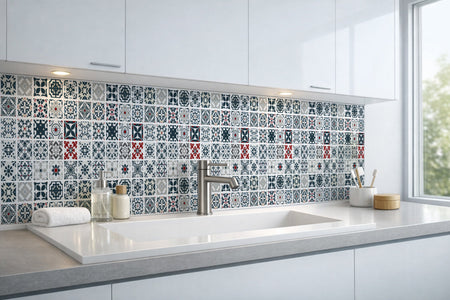 Waschbeckenrückwand Patchwork