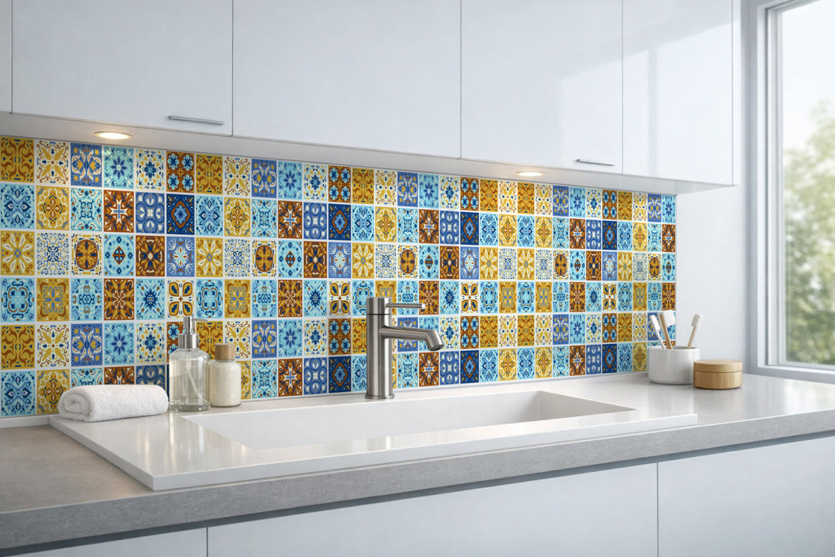 Waschbeckenrückwand Patchwork