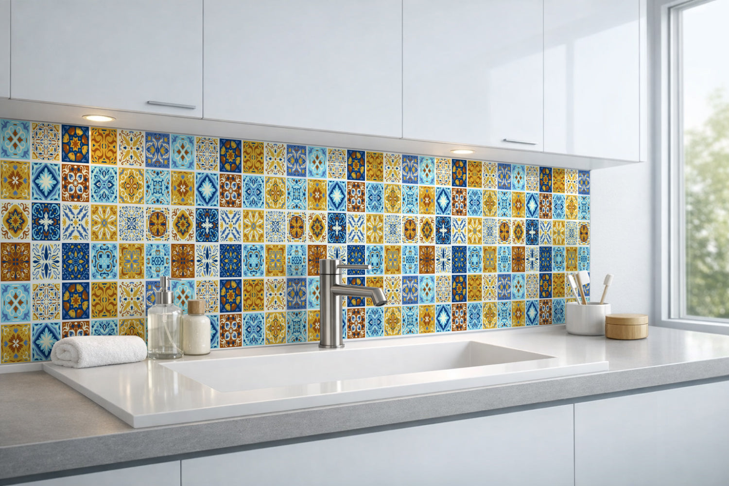 Waschbeckenrückwand Patchwork