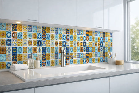 Waschbeckenrückwand Patchwork