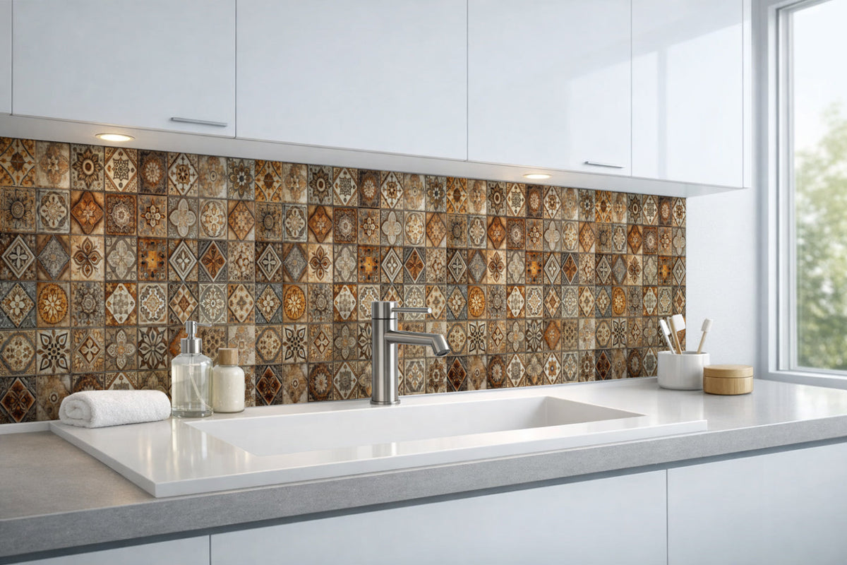 Waschbeckenrückwand Patchwork