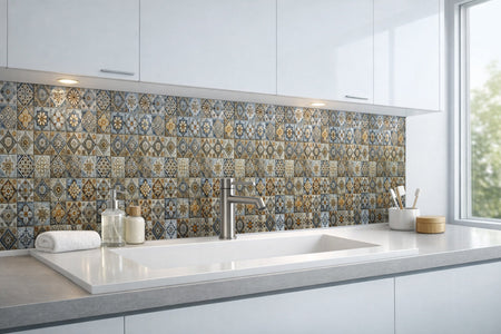 Waschbeckenrückwand Patchwork