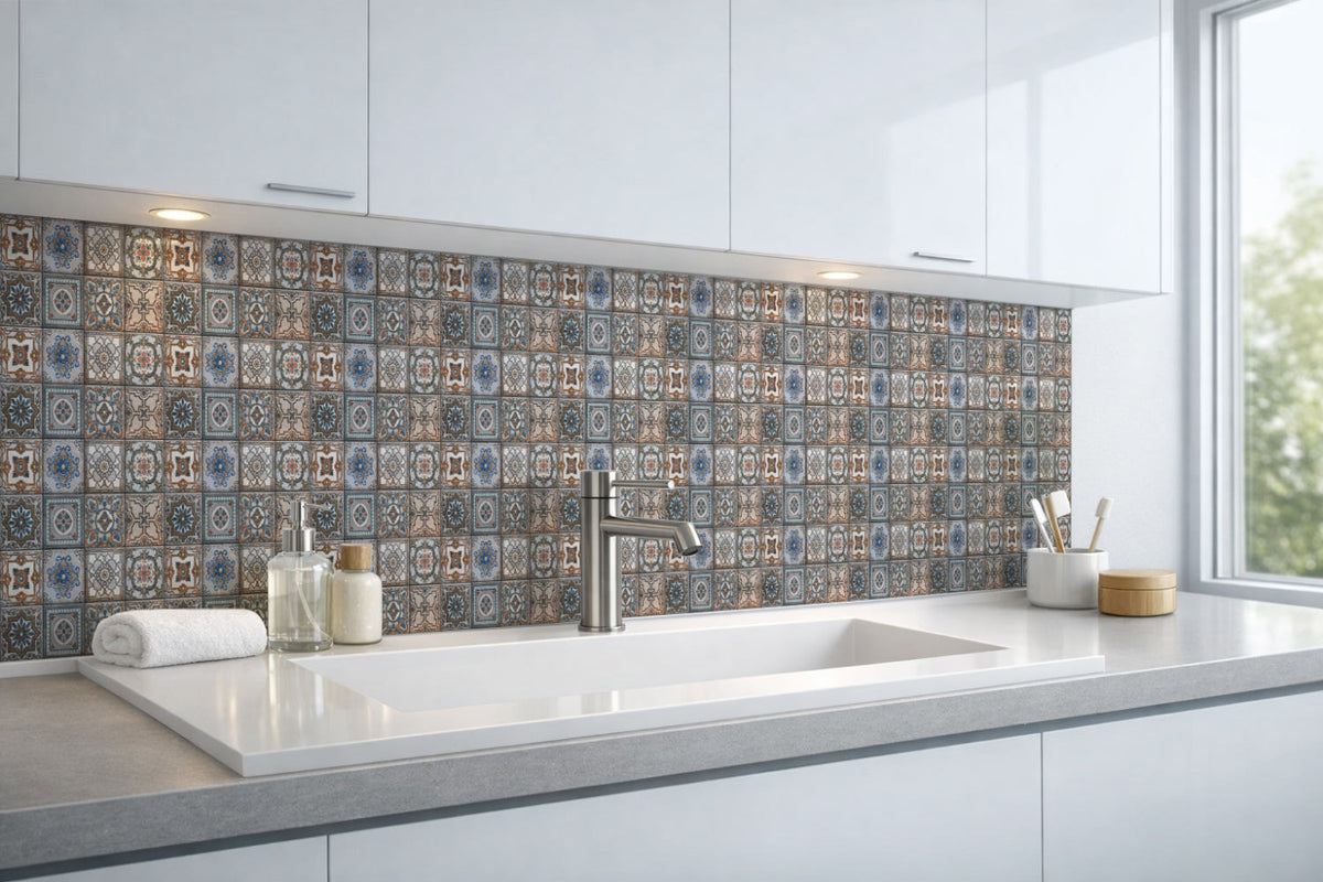 Waschbeckenrückwand Patchwork