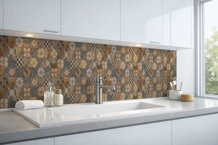 Waschbeckenrückwand Patchwork