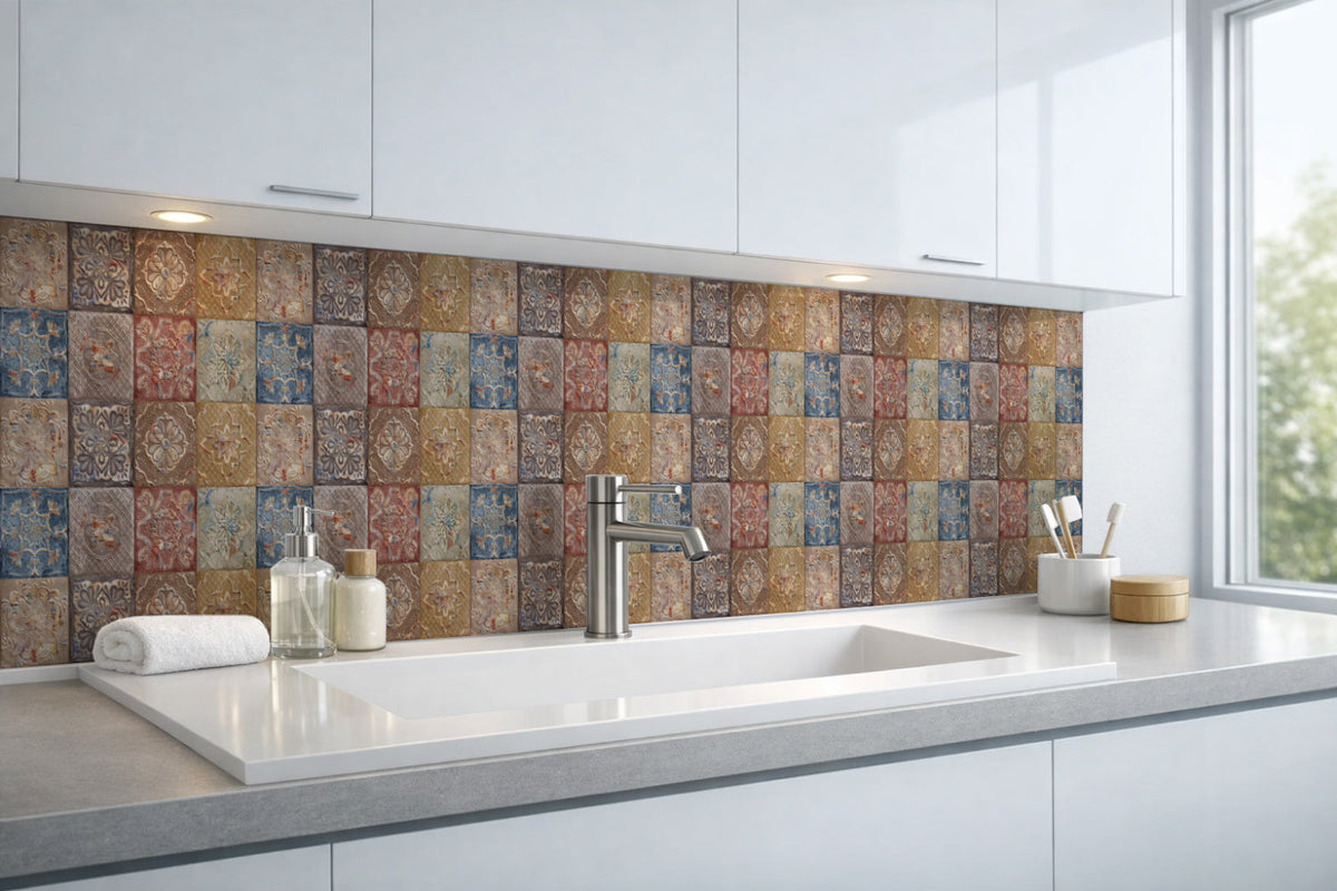 Waschbeckenrückwand Patchwork