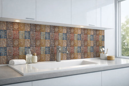 Waschbeckenrückwand Patchwork