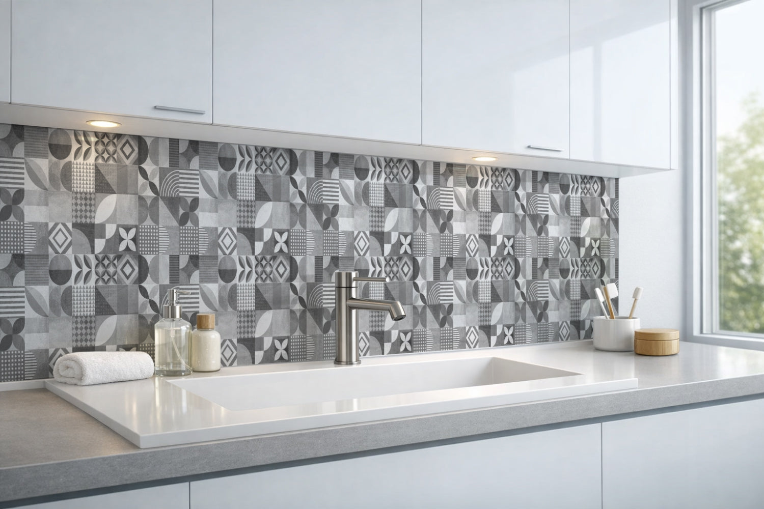 Waschbeckenrückwand Patchwork