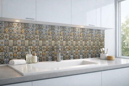 Waschbeckenrückwand Patchwork