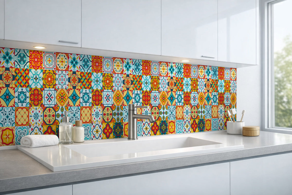 Waschbeckenrückwand Patchwork