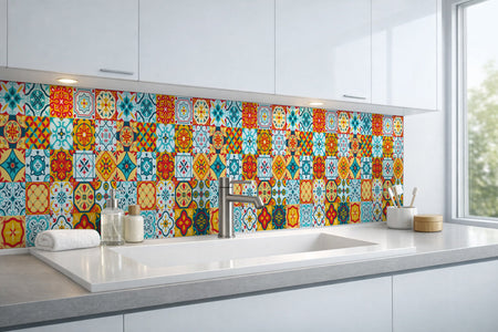 Waschbeckenrückwand Patchwork