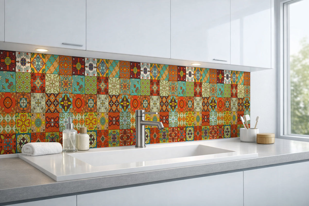 Waschbeckenrückwand Patchwork