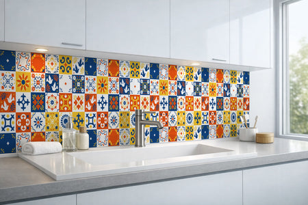 Waschbeckenrückwand Patchwork
