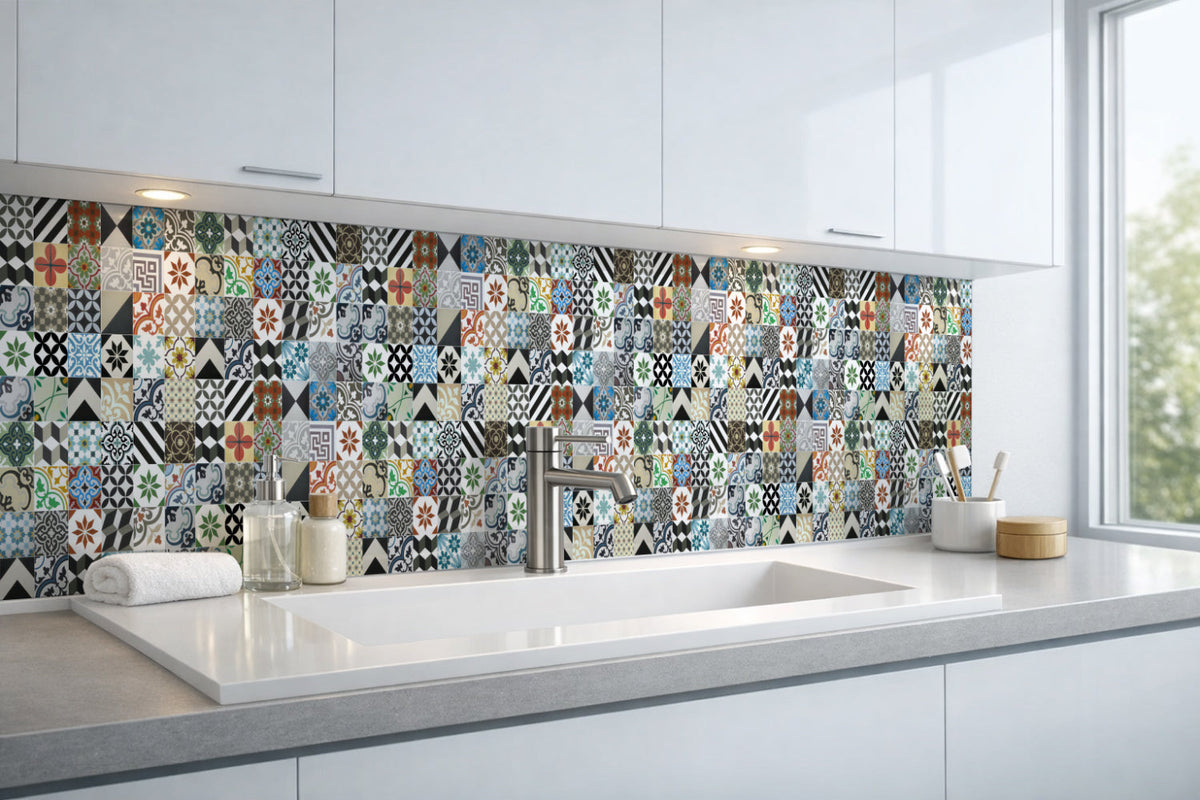 Waschbeckenrückwand Patchwork