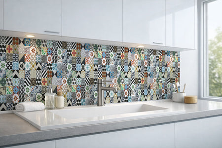 Waschbeckenrückwand Patchwork
