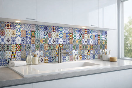 Waschbeckenrückwand Patchwork