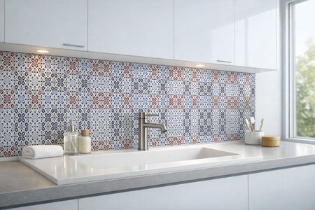 Waschbeckenrückwand Patchwork