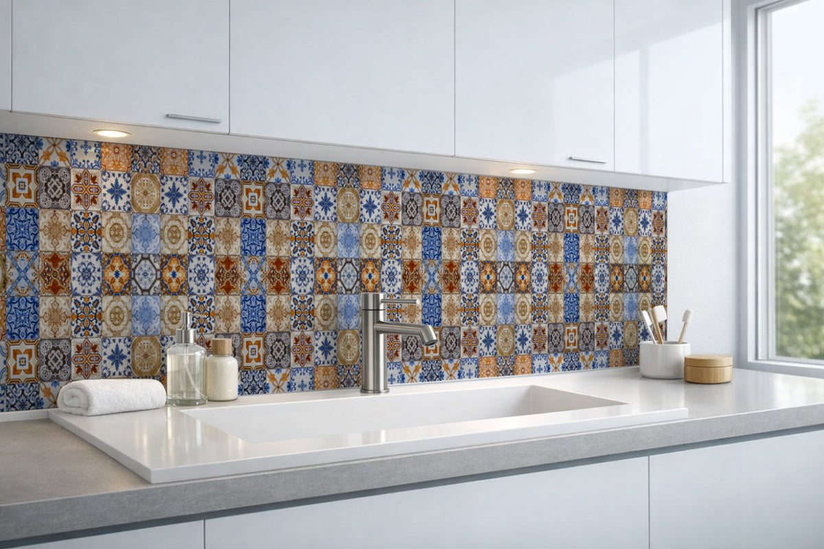 Waschbeckenrückwand Patchwork