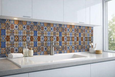Waschbeckenrückwand Patchwork