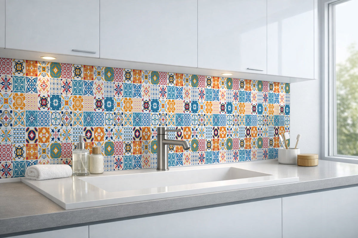 Waschbeckenrückwand Patchwork