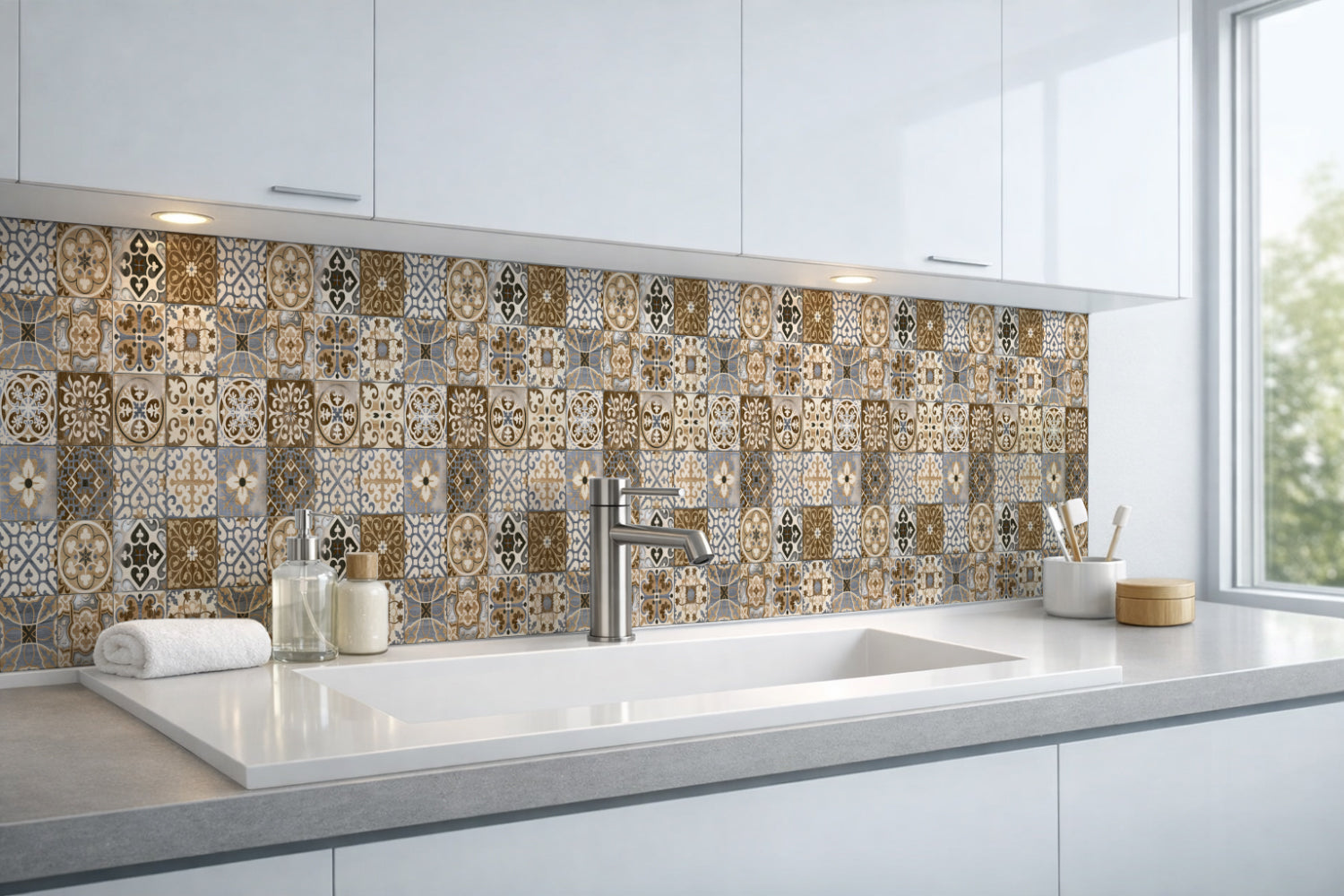 Waschbeckenrückwand Patchwork