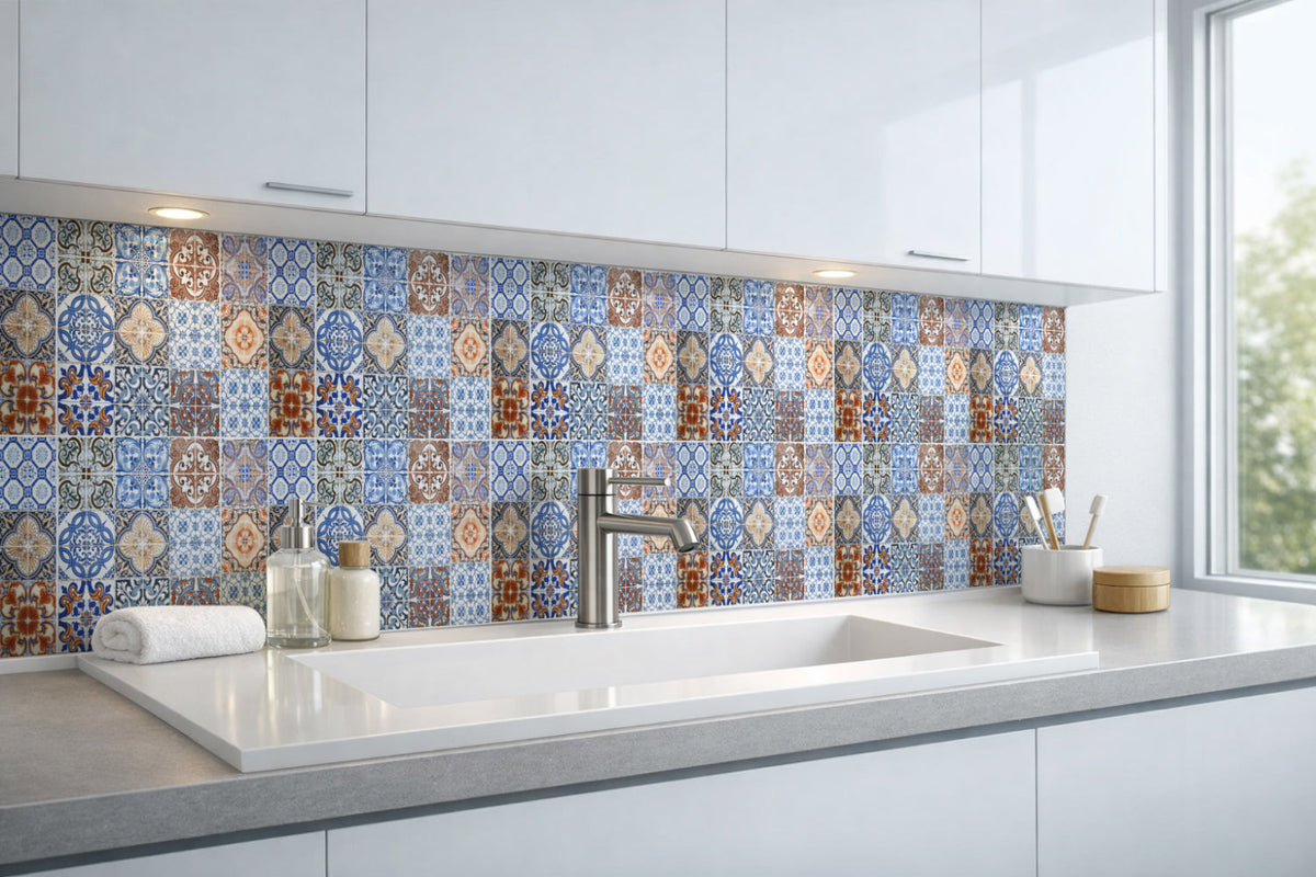 Waschbeckenrückwand Patchwork
