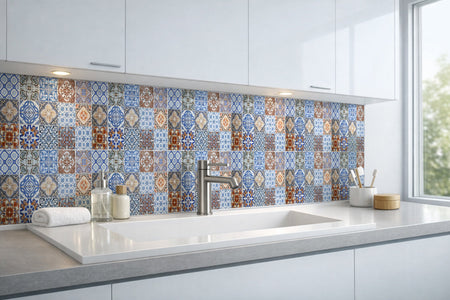 Waschbeckenrückwand Patchwork
