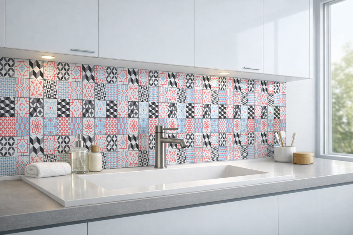 Waschbeckenrückwand Patchwork
