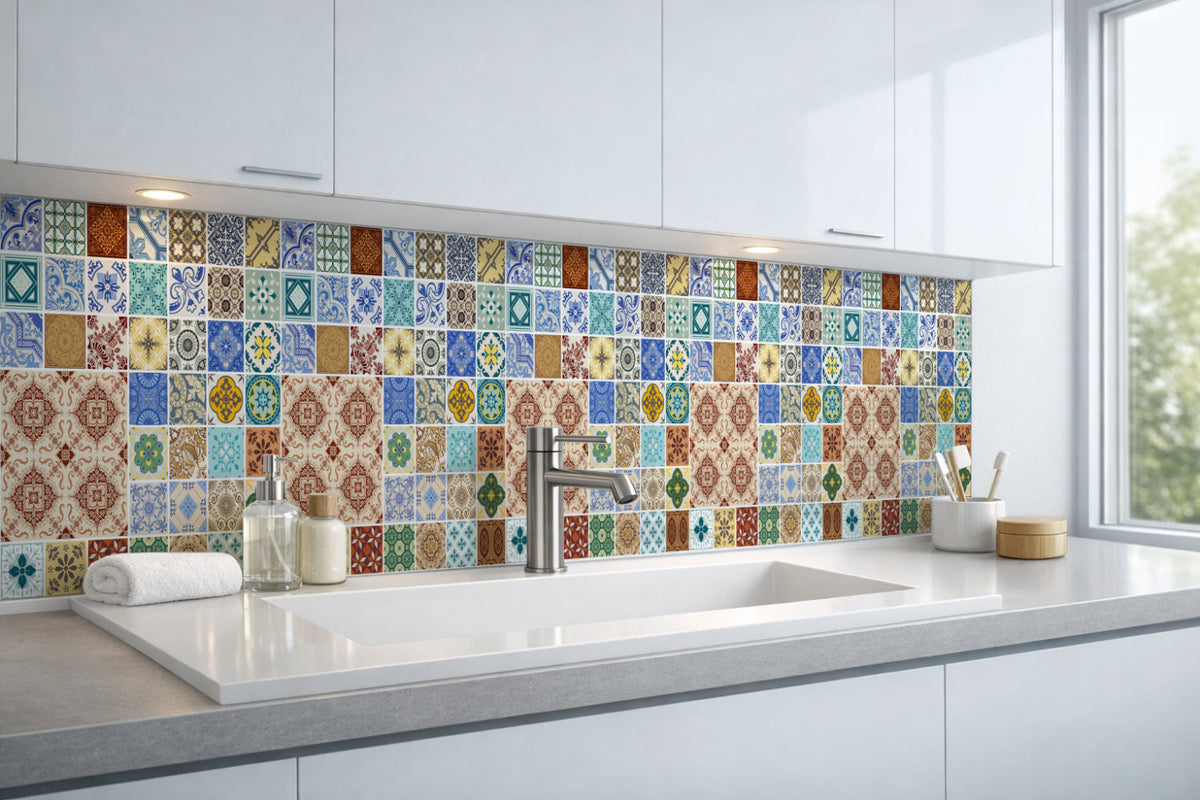 Waschbeckenrückwand Patchwork