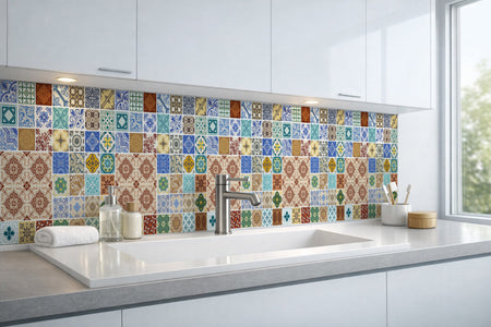 Waschbeckenrückwand Patchwork