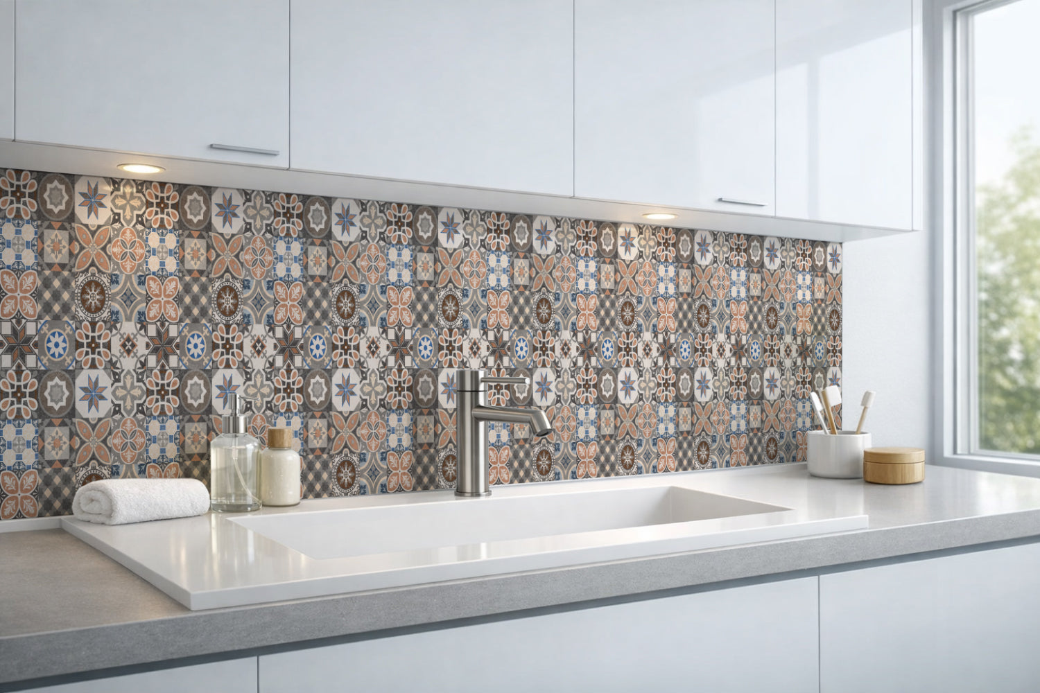 Waschbeckenrückwand Patchwork