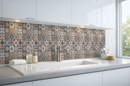 Waschbeckenrückwand Patchwork