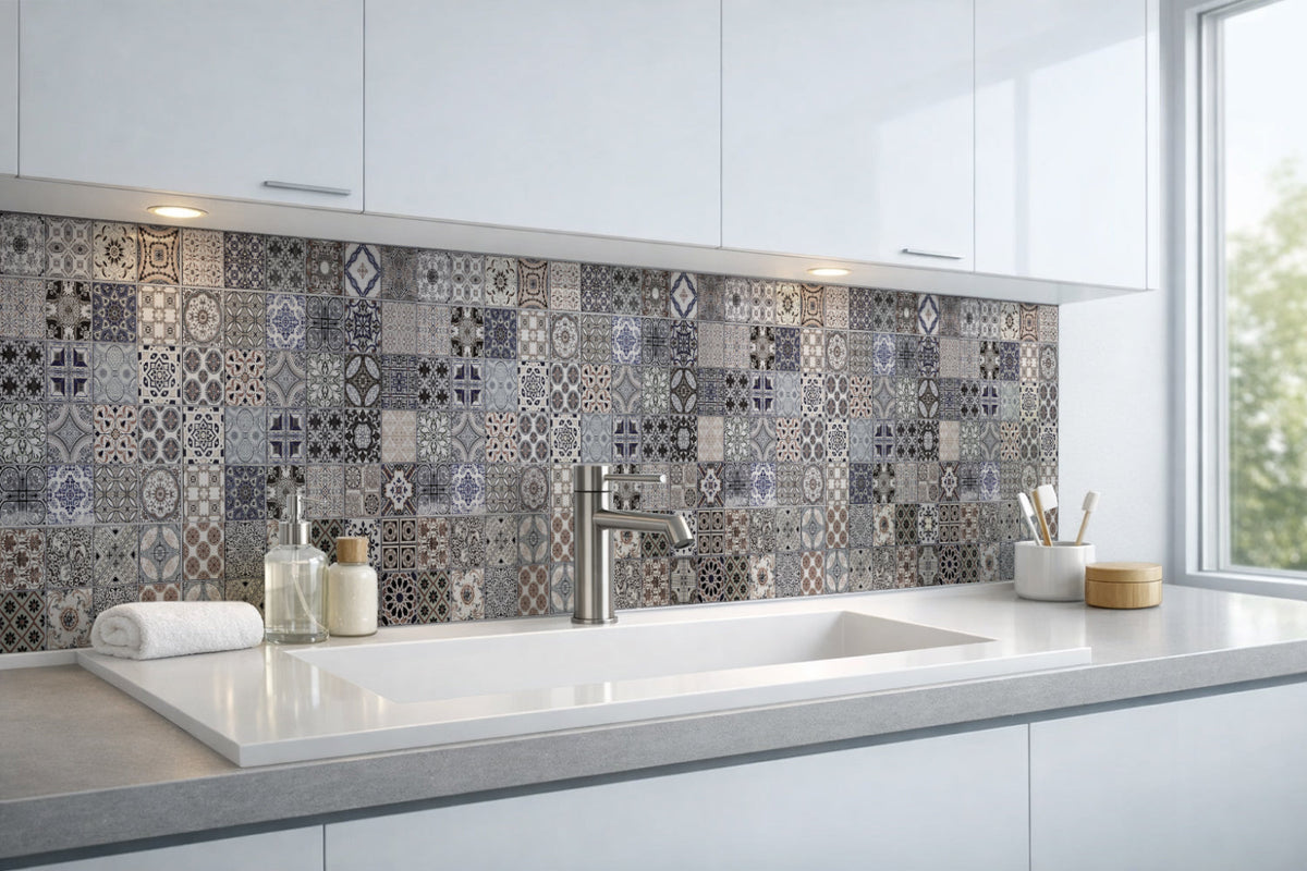Waschbeckenrückwand Patchwork