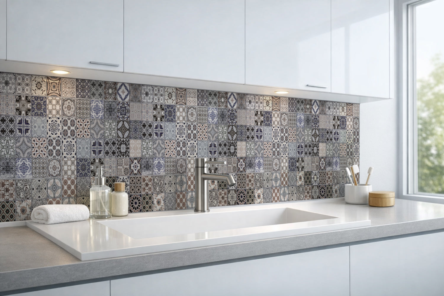 Waschbeckenrückwand Patchwork