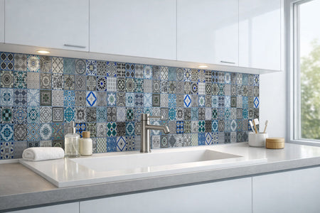 Waschbeckenrückwand Patchwork