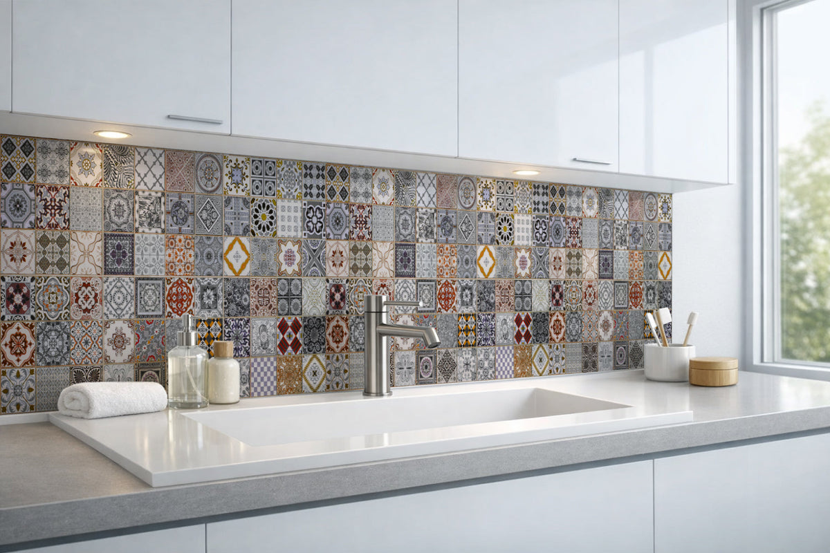 Waschbeckenrückwand Patchwork
