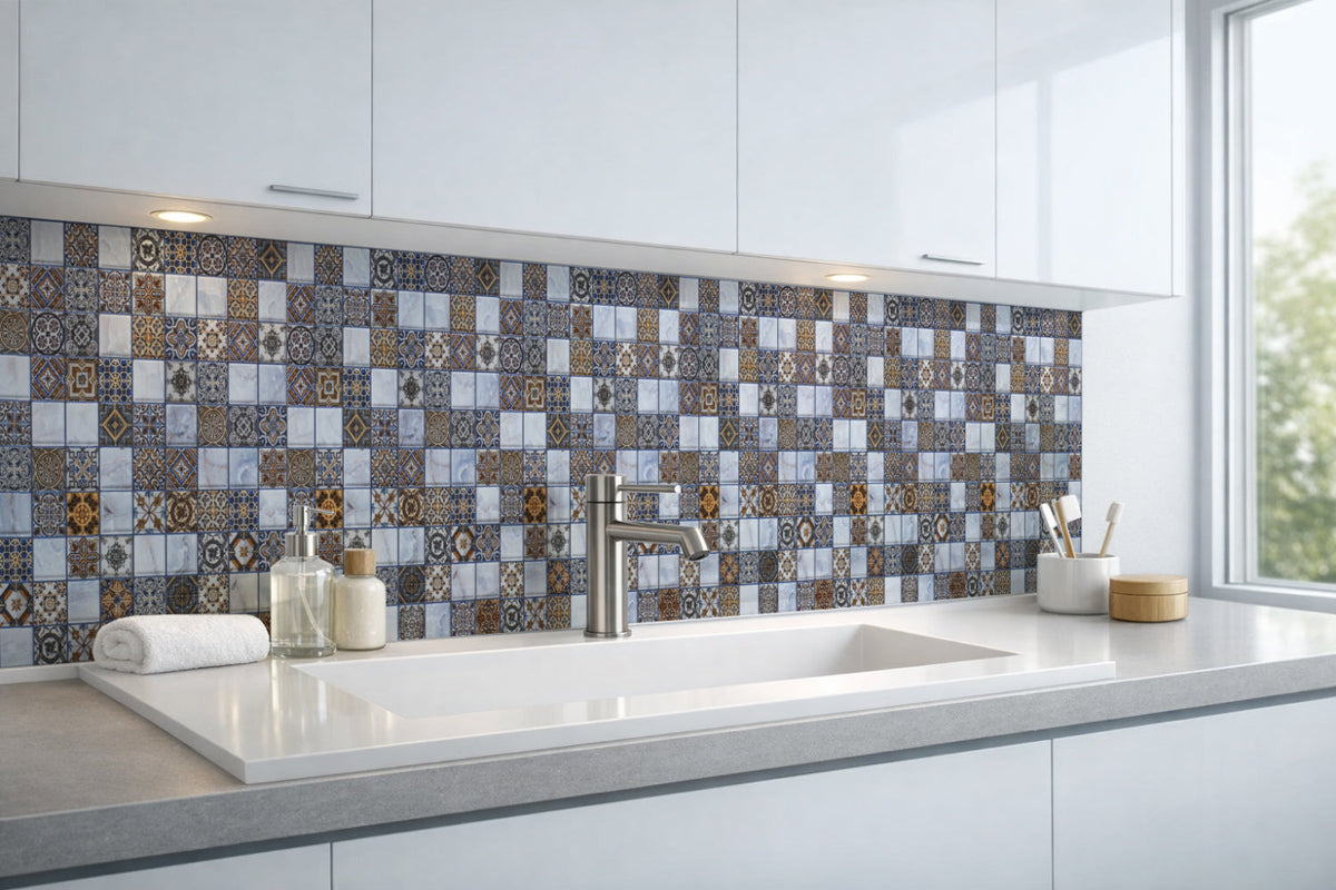 Waschbeckenrückwand Patchwork