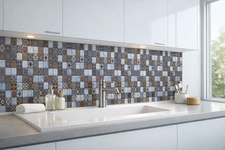 Waschbeckenrückwand Patchwork