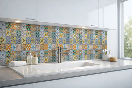 Waschbeckenrückwand Patchwork