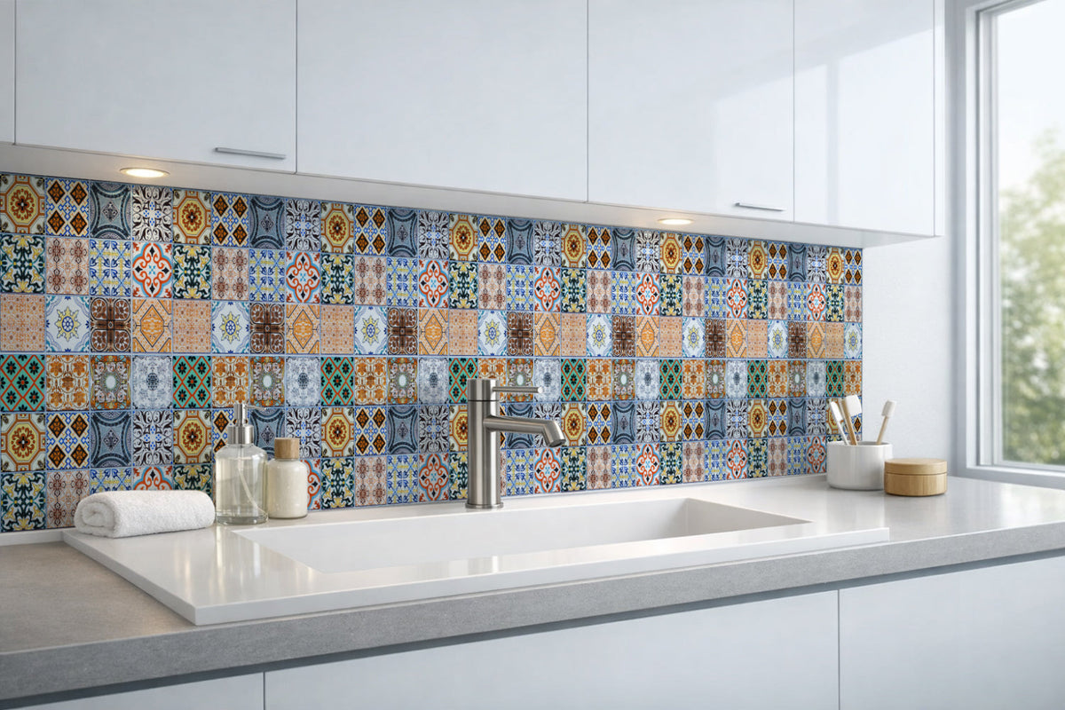 Waschbeckenrückwand Patchwork