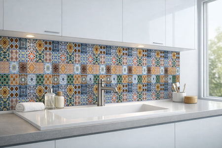 Waschbeckenrückwand Patchwork