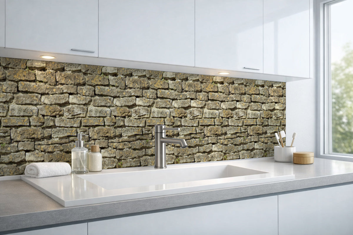 Waschbeckenrückwand Steinoptik