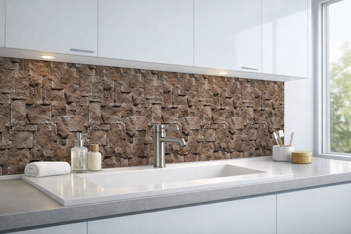 Waschbeckenrückwand Steinoptik