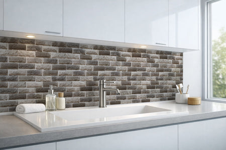 Waschbeckenrückwand Steinoptik