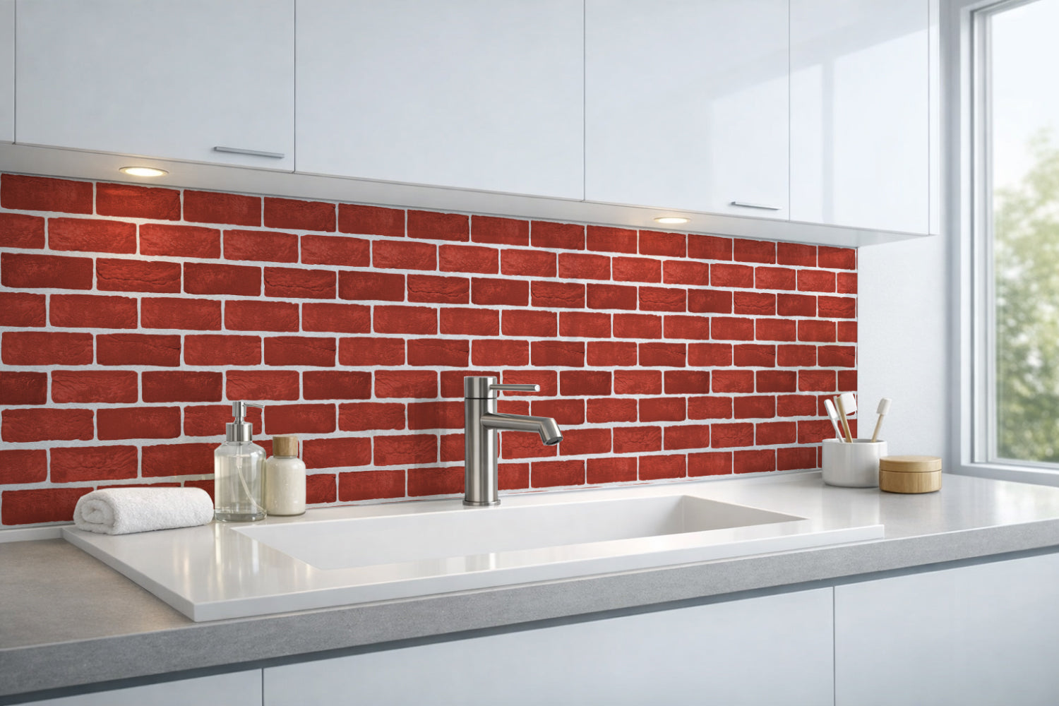 Waschbeckenrückwand Steinoptik