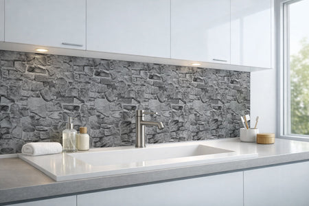 Waschbeckenrückwand Steinoptik