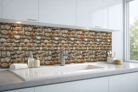 Waschbeckenrückwand Steinoptik