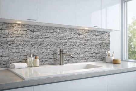 Waschbeckenrückwand Steinoptik