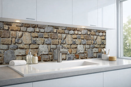 Waschbeckenrückwand Steinoptik