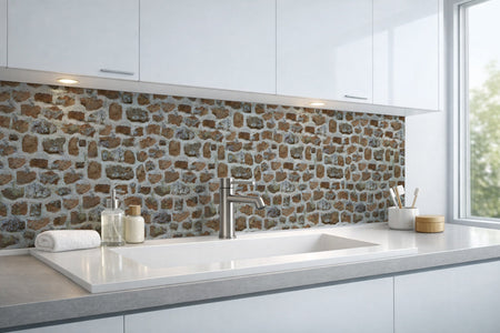 Waschbeckenrückwand Steinoptik
